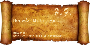 Horváth Frigyes névjegykártya